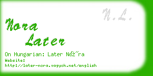 nora later business card